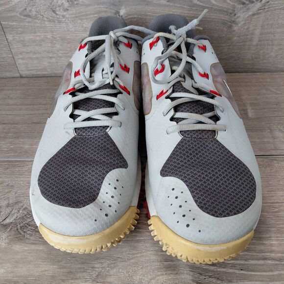 Nike Tiger Woods Golf Shoes Gray Limited Edition TW14 Mens 14 Mesh Spikes 652627 - Picture 3 of 10
